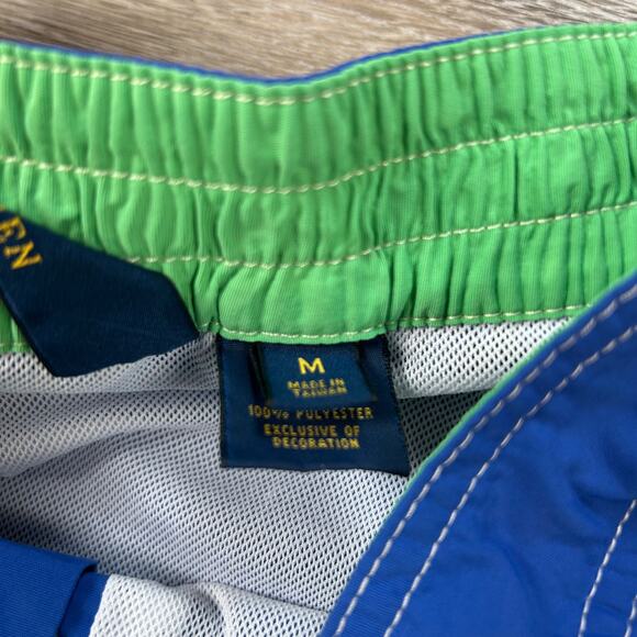 Polo Ralph Lauren Blue Swim Trunks Green Pony Logo Medium - Picture 7 of 8